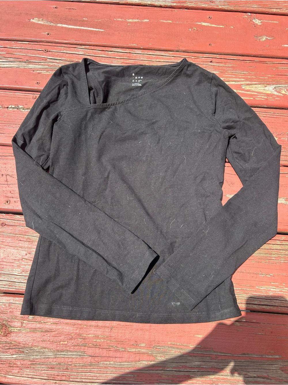 Black Long Sleeve Crewneck Top